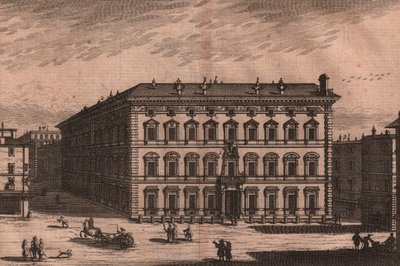 Palazzo Madama, Řím, Lazio, Itálie, mědirytina, cca 165x135 cm od Unbekannt Unbekannt