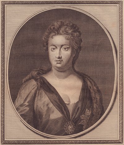 Portrét Anny Stuartové, královny Velké Británie (1665-1714), mědirytina od Johna Goldara (1729-1795) z obrazu G Knellera od Unbekannt Unbekannt