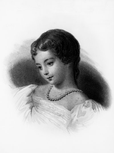 Portrét Augusty Ady Byronové, hraběnky z Lovelace (1815-1852), anglické matematičky a spisovatelky, je považována za první počítačovou programátorku, rytina od Unbekannt Unbekannt