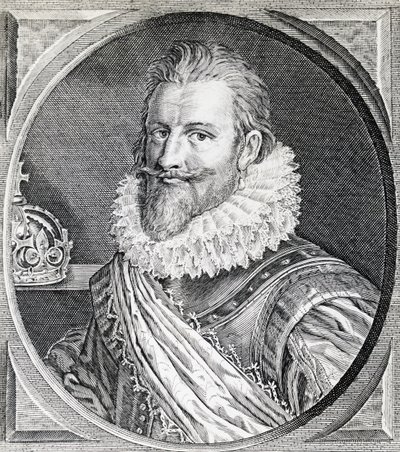 Portrét Christiana IV (1588-1648), krále Dánska a Norska, rytina od Unbekannt Unbekannt