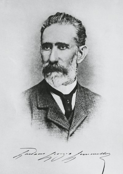 Portrét Gaetano Giorgio Gemmellaro (1832-1904), italský geolog, paleontolog a politik, rytina od Unbekannt Unbekannt