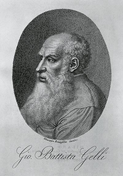 Portrét Giovana Battisty Gelliho (1498-1563), italského filozofa, spisovatele a učence, rytina Giuseppe Benaglia (cca 1796-cca 1830) od Unbekannt Unbekannt