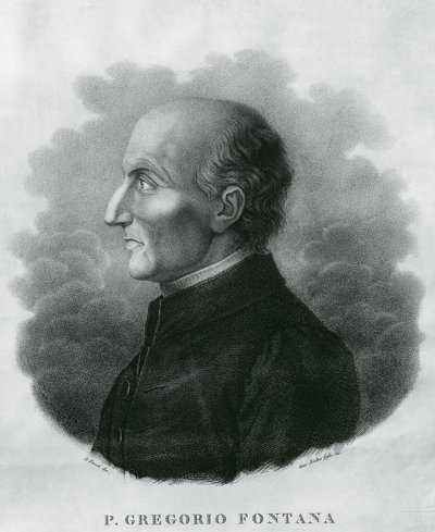 Portrét Gregoria Fontany (1735-1803), italského matematika, rytina od Unbekannt Unbekannt
