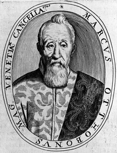 Portrét Marca Ottoboniho (1554-1649), velkého kancléře Benátek, rytina od Unbekannt Unbekannt