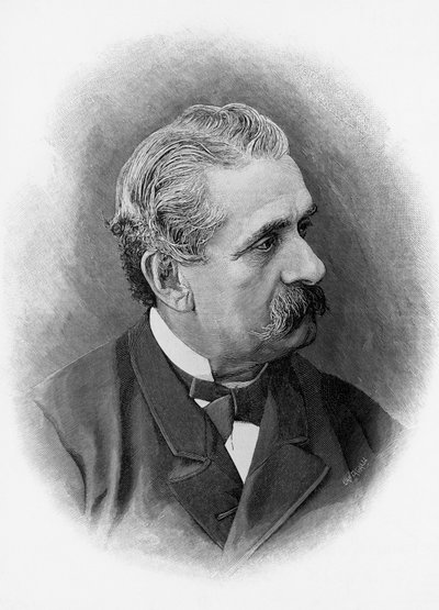 Portrét Paola Ferrariho (1822-1889), italského dramatika a spisovatele, rytina od Unbekannt Unbekannt