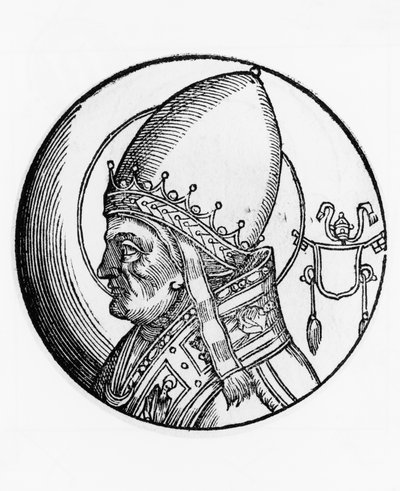 Portrét svatého Bonifáce IV. (zemřel 615), 67. papež katolické církve z roku 608, rytina od Unbekannt Unbekannt