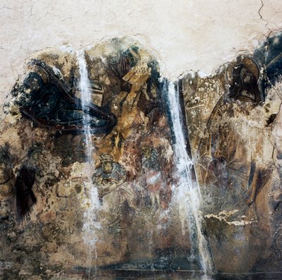 Zbytky fresky v byzantském kostele Agios Georgios Xifoforos, Apodoulou, Kréta, Řecko (foto) od Unbekannt Unbekannt