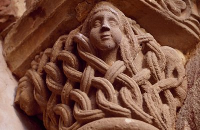 Španělsko, Navarra, Klášter Svatého Spasitele z Leyre, Porta Speciosa, Zdobené hlavní město od Unbekannt Unbekannt