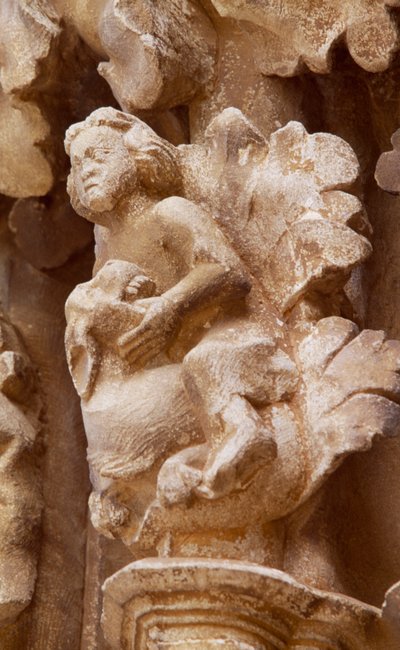 Španělsko, Navarra, Ujue, Kostel Santa Maria, Architektonický detail od Unbekannt Unbekannt