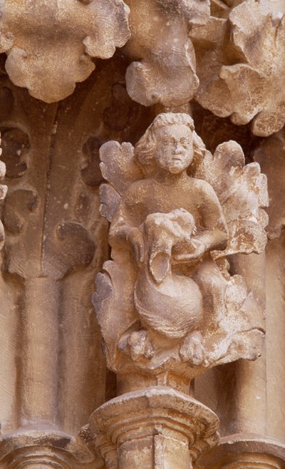 Španělsko, Navarra, Ujue, Kostel Santa Maria, Architektonický detail od Unbekannt Unbekannt