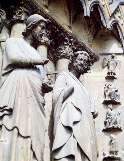 Socha apoštola, detail jižních dveří katedrály Notre-Dame (Seznam světového dědictví UNESCO od Unbekannt Unbekannt