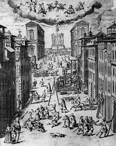 Mor v Miláně v roce 1630, lept, Itálie od Unbekannt Unbekannt