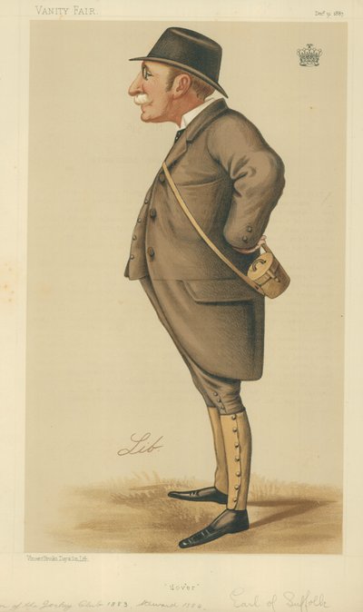 Hrabě ze Suffolku a Berkshire, Dover, 31. prosince 1887, karikatura Vanity Fair od Liborio Prosperi