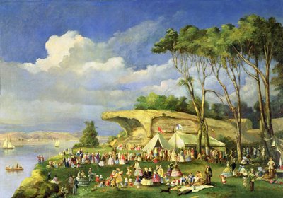 Piknik na židli paní Macquaries, 1855 od Lieutenant George Austin Woods