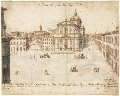 Osmnáct pohledů na Řím: Kostel Gesù, 1665. od Lievin Cruyl