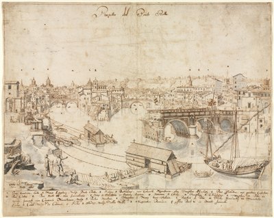 Osmnáct pohledů na Řím: Ponte Rotto od Lievin Cruyl