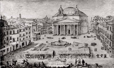 Pohled na Pantheon, Řím, počátek 70. let 17. století. od Lievin Cruyl