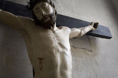 Kristus na kříži, detail (lakované dřevo) od Ligier Richier