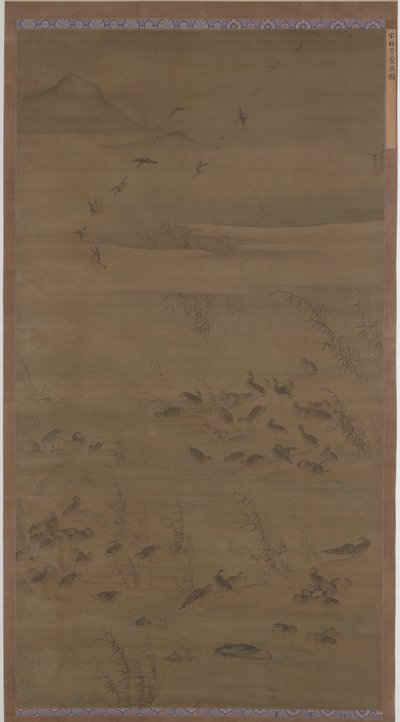 Husy sestupující na písky, dynastie Ming, 1621. od Lin Xue