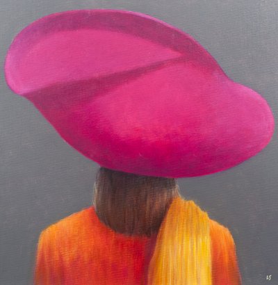 Magenta klobouk, šafránová bunda, 2014 od Lincoln Seligman