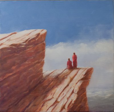 Mountain Walk, Bhútán, 2010 (kvaš na plátně) od Lincoln Seligman