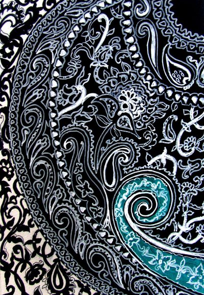 Studie Paisley, 2016 (tuš na akvarelovém papíře) od linda arthurs