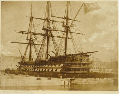 H.M.S. Duke of Wellington v Keyhamu, Anglie. od Linnaeus Tripe