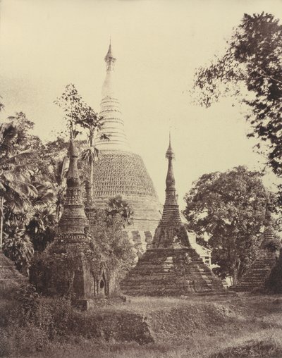 Rangún: Pohled na pagodu Shwe Dagon, listopad 1855 (foto) od Linnaeus Tripe