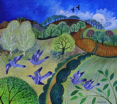 Let,2009,(akryl na papíře) od Lisa Graa Jensen