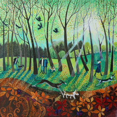 Ranní paprsky, 2016, (akrylové barvy na papíře) od Lisa Graa Jensen