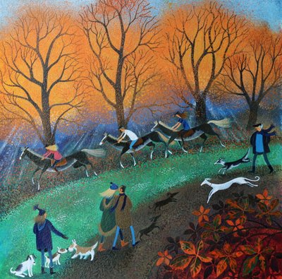 Poníci on the Common, 2017, (akrylové inkousty na papíře) od Lisa Graa Jensen