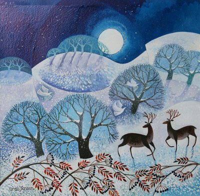 Snowy Land, 2017, (akrylové inkousty na papíře) od Lisa Graa Jensen