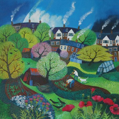 Veggie Patch, 2015, (akrylové barvy na papíře) od Lisa Graa Jensen