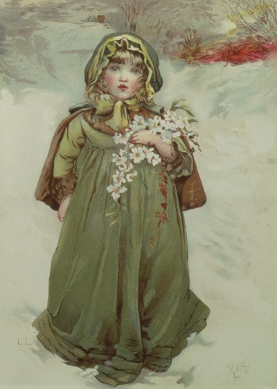 Frontispis z knihy Vánoční růže, 1880 od Lizzie Mack