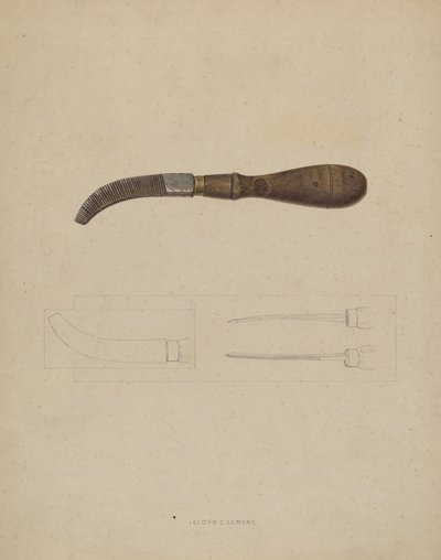 Dřevěný kolíkový pilník, c. 1937. od Lloyd Charles Lemcke