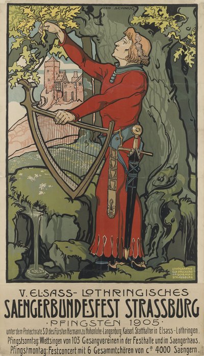 Festival zpěváků Saengerbundesfest Štrasburk, 1905. od Léo Schnug