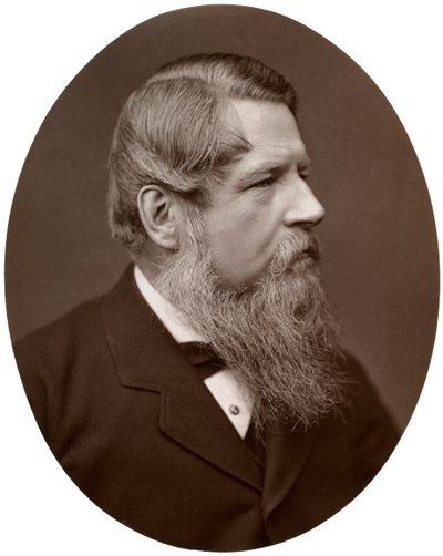 Vpravo Hon Sir Stafford Henry Northcote, Bart, MP, kancléř státní pokladny, 1877. od Lock and Whitfield