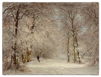 Zasněžená cesta v zimě (olej na plátně) od Lodewijk Frederik Hendrik (1850 1936) Apol