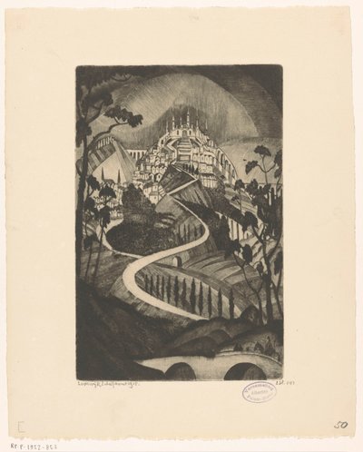 Berg La Montagne (původní název na objektu) od Lodewijk Schelfhout (signed by artist)