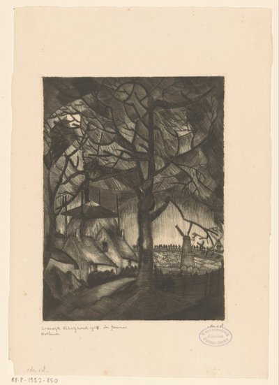 Farma Les Fermes (původní název na objektu) od Lodewijk Schelfhout (signed by artist)