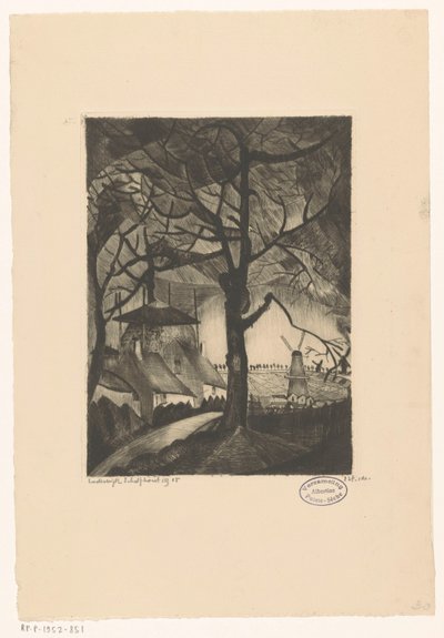 Farma Les Fermes (původní název na objektu) od Lodewijk Schelfhout (signed by artist)
