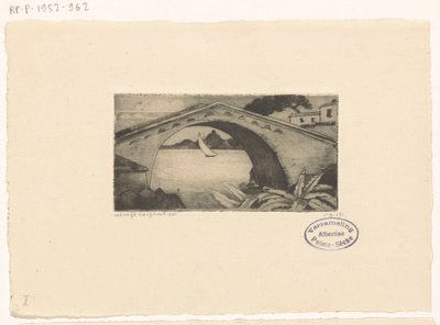 Brug na Korsice Le Pont Corse (původní název) od Lodewijk Schelfhout (signed by artist)