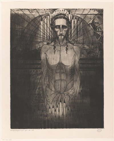 Kristus uprostřed katedrál Les Cathédrales (původní název) od Lodewijk Schelfhout (signed by artist)