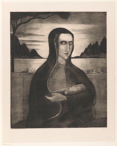 Korsická žena s dítětem Femme Corse avec enfant (původní název) od Lodewijk Schelfhout (signed by artist)