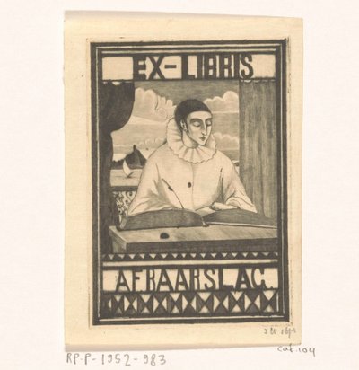 Ex libris od A. F. Baarslaga od Lodewijk Schelfhout (signed by artist)