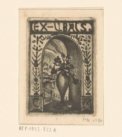 Ex libris C. van der Meulena od Lodewijk Schelfhout (signed by artist)