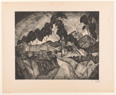 Kopcovitá krajina v Provence La Provence (původní název na objektu) od Lodewijk Schelfhout (signed by artist)
