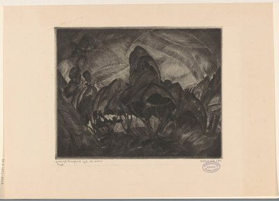 Kopcovitá krajina se stromy Les Arbres (původní název na objektu) od Lodewijk Schelfhout (signed by artist)