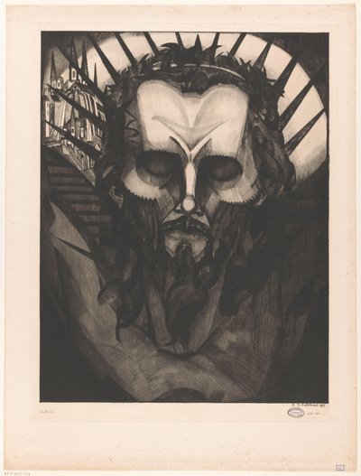 Hlava Kristova Tête de Christ I (původní název) od Lodewijk Schelfhout (signed by artist)