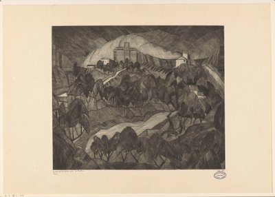 Hrad na kopci Le Château I (původní název na objektu) od Lodewijk Schelfhout (signed by artist)